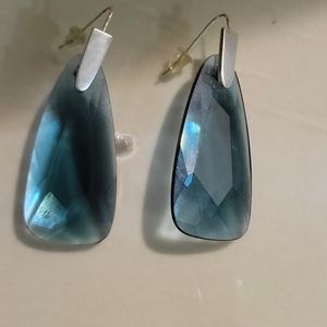 Kendra Scott glass blue & gold earrings